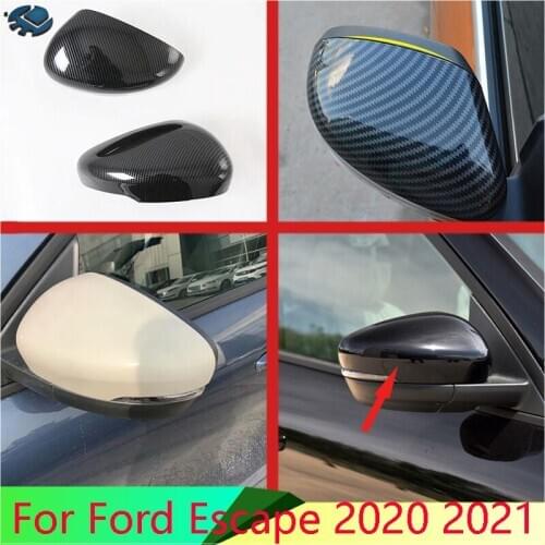 For Ford Escape Kuga 2020 2021 Car Accessories ABS Chrome Door Side Mirror Cover Trim Rear View Cap Overlay Molding Garnish