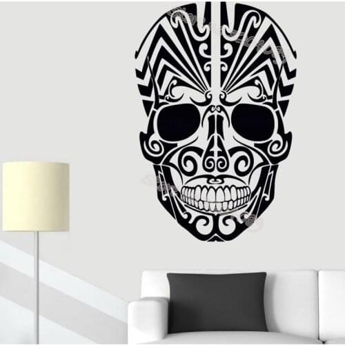 Sugar Skull Tribal Wall Sticker Candy Mexican of the Dead Decals Skull Rock Personality Removable Vinyl poster EA291