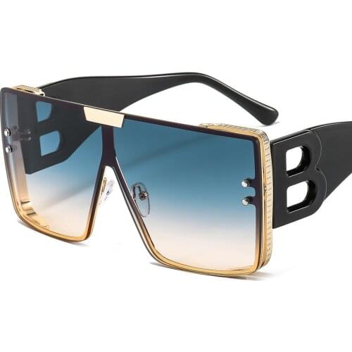 Oversized Square Luxury Sunglasses Fashion Men Women Goggle Shades UV400 Vintage Glasses