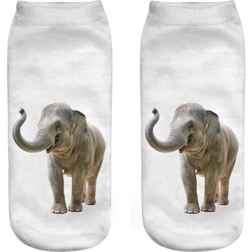 Socks Women 9 Pairs Set Retro Elephant Print Socks Female Fashion And Interesting Animal 3D Printed Breathable Cotton Socks