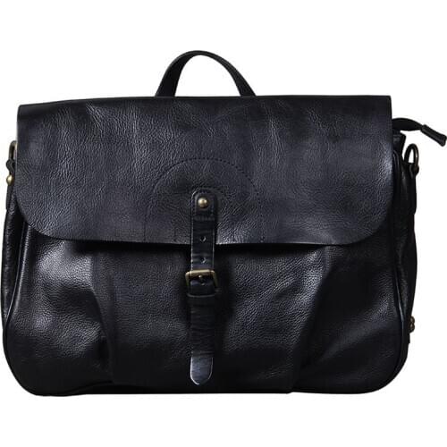 New Retro Classic Leather Bag Mens Postman Bag Men Handbag Handmade Casual Shoulder Messenger Bag First Layer Cowhide Original