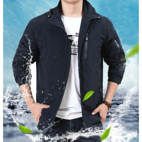2019 New autumn fashion jacket water proof fast drying zipper hooded outfit long sleeves men outwear blouse tops plus size s-4xl
