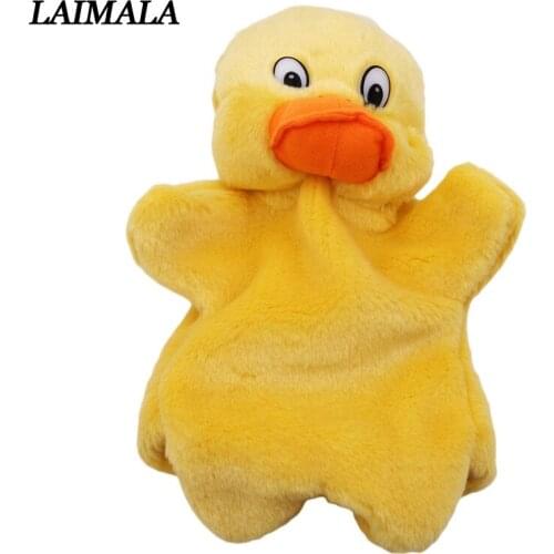 New Kids Lovely Animal Plush Hand Puppets Childhood Soft Toy Duck Shape Story Pretend Playing Dolls Gift For Children