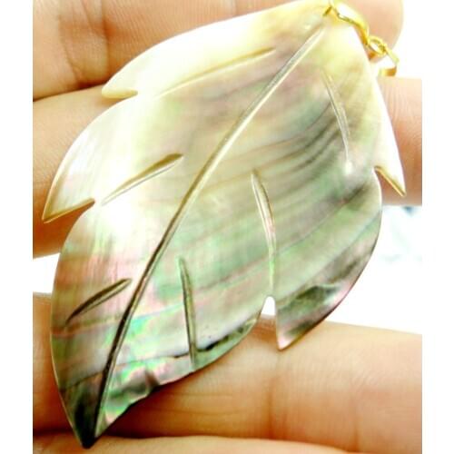3pc Natural Sea SHELL hand-carved Leaves Pendant Jewelry making necklace for Women Vintage Jewelry Friendship Gifts F42