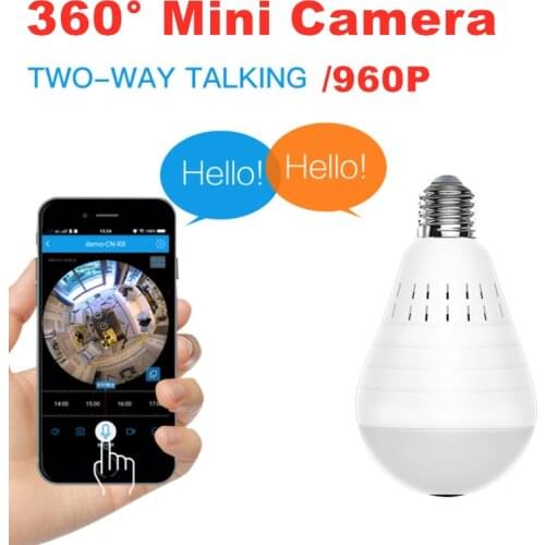 360° Panoramic Wifi 960P IP Camera Light Bulb Home Security Video Camera Wireless CCTV Surveillance Fisheye Network Mini Camera