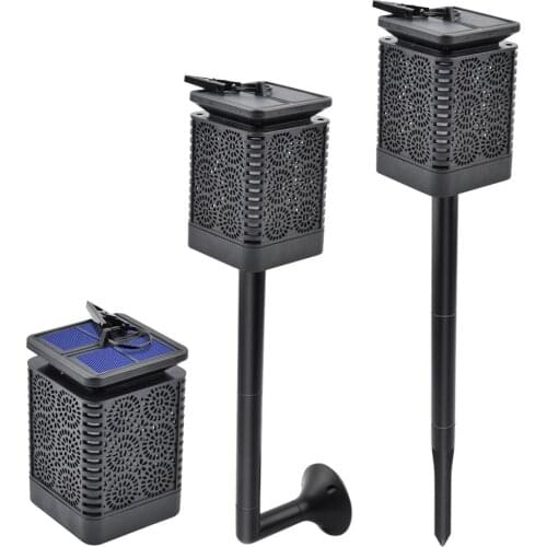 Solar Energy Flame Torch Lamp 12 LED Light Control Pluggable Plastic Waterproof Lawn Courtyard Fence Garden Outdoor Lighting