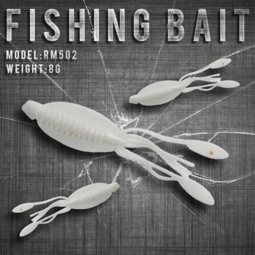 Fishing lure 65mm/8g 0-1.0m Floating New Mini Soft bait Small Squid Soft Bait Soft Swimming Style good soft Insect Bait