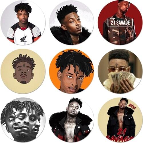 Rapper 21 Savage Badge Brooch Pin Accessories For Clothes Backpack Decoration gift 58mm
