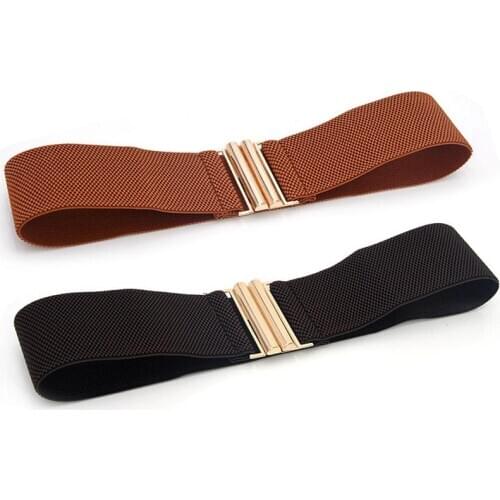 Wide Waist Seal Elastic Stretch Belt Wild Womens Wide Woman Femme Buttons Belt Wide Multi-color Metal Belt Belt Ceinture S5N2