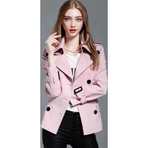 Hot Womens New Double Button Trench Women Classic Windbreaker Trench Coat Spring Autumn Outwear Office Lady Fashion Overcoat