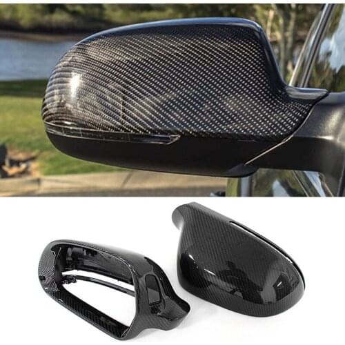 Carbon Fiber Rear View Mirror Cover Side Mirror Protector for- A4 B8 A6 C6 A5 Q3 2008-2011 with Side Assist Hole