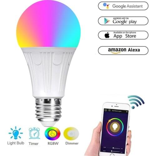 E26/E27/B22 7W Wifi Smart Light Bulb Alexa Voice Control RGB Color Change Led Bulb Light App Remote Control Magic Bulb