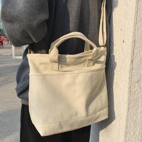 Women Canvas Tote Ladies Casual Shoulder Bag Foldable Shopping Beach Bag Cotton Cloth Female Handbag 4 Color