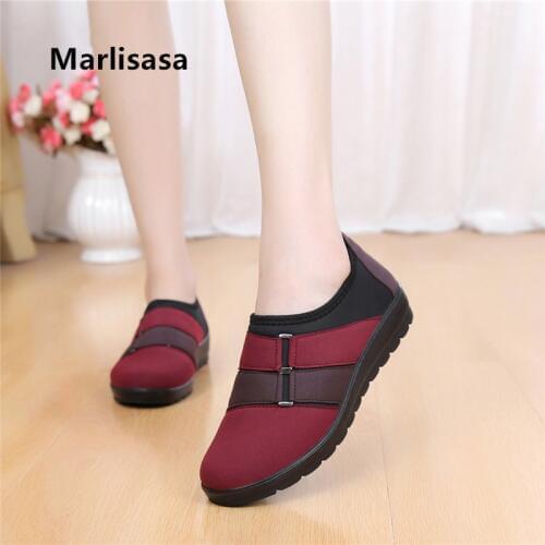 Marlisasa Zapatos De Mujer Women Cute Light Weight Red Flat Shoes Lady Casual Round Toe Spring Slip on Shoes Summer Shoes F464