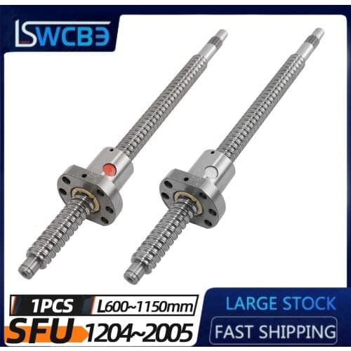 1pc machined SFU1204/1604/1605/1610/2005 600 650 700 750 800 850 900 950 1000 1050 1150mm roller ball screw with single ball nut