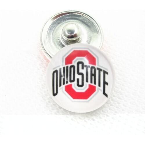 10pcs/lot Ohio State Snap Buttons for 18mm Sports Teams Snap Bracelet&Bangles DIY Snap Jewelry Charms