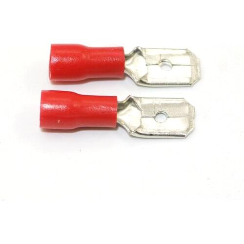 1000 Red male 4.8mm 22-16awg Spade Connector Insulated Crimp Terminals Electrical Wiring