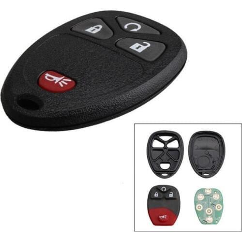 315Hz 4 Buttons Remote Start Keyless Entry Car Key Fob Transmitter Alarm Auto Key Shell Case for Chevy CMG OUC60270 / 15913421