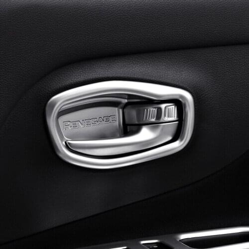 FOR Jeep Renegade (BU) 2015 2016 2017 2018 ABS Matte Car inner door Bowl protector frame Car Styling Accessories 4 Pcs