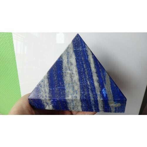 AA++ Large Rare Nature Blue Lapis Lazuli Crystal Pyramid Point Healing 1779g