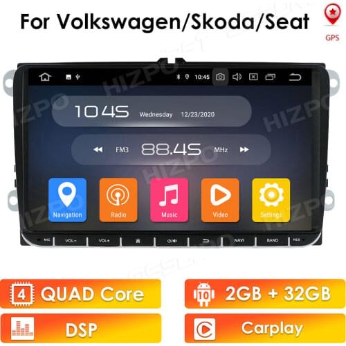 EU/US/CN Warehouse android 10.0 car multimedia player for VW polo golf passat tiguan skoda yeti superb rapid for skoda gps navi