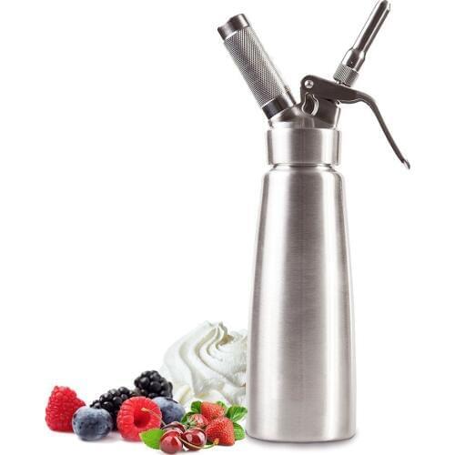 Free Shipping Silver Color Master Professional Stainless Steel Whipped Cream Dispenser and Head, 1-Litre(1000ml)(Item #284)