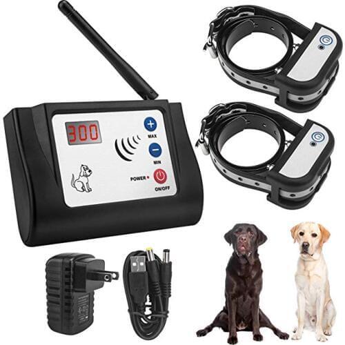 Wireless Dog Fence Effective Rechargeable Adjustable Water Resistance Radio Frequency Fence Pet Dog Training Collar For 2 dog