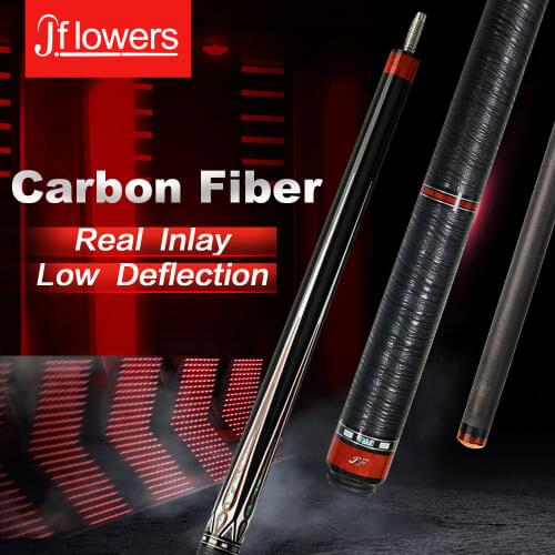 Jflowers Billiard Carbon Fiber Pool Cue Stick 12.5mm Tip Real Inlay Cue Technology Inlay Low Deflection Billiards Cue