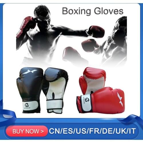Boxing Gloves PU Karate Training Fighting Gloves Muay Thai Free Fight MMA Breathable Gloves Practice Boxing Equipment For Adults