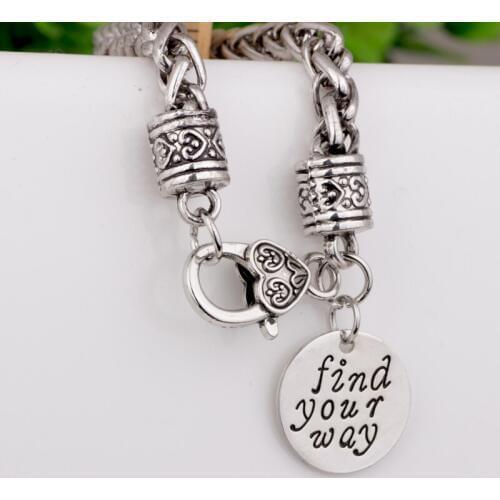 Basket chain bracelet find your way back to me Charm Bracelet for Women Jewelry Charm Wristbands B107