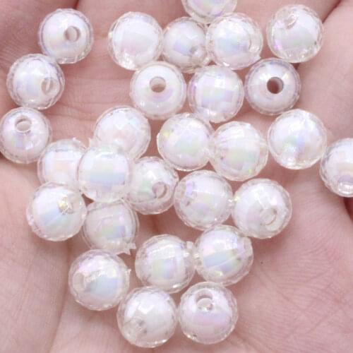 CHONGAI 100Pcs Acrylic Matte Round Beads Rainbow AB Spring Color Beads For Jewelry Making DIY Necklace Crafts Beads Accessories