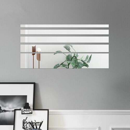 Customized acrylic self-adhesive 3d TV background wall border decoration strip mirror gold sliver deco Wall Stickers deco mirror