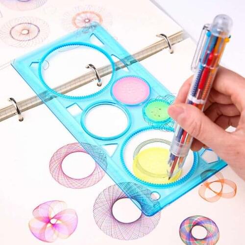 Painting Multi-function Interesting Puzzle Spirograph Children Drawing Plastic Ruler Can Improve Start Work Ability