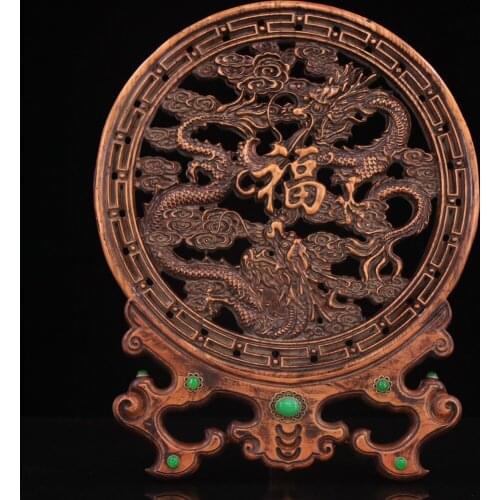 Collection of boxwood hand-carved Ssangyong Hefu interstitial