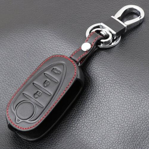 Leather Case Car Key Fob Cover Shell Skin Protector For Alfa Romeo 159 Mito Giulietta GTA Folding Flip Remote Car Leather Key