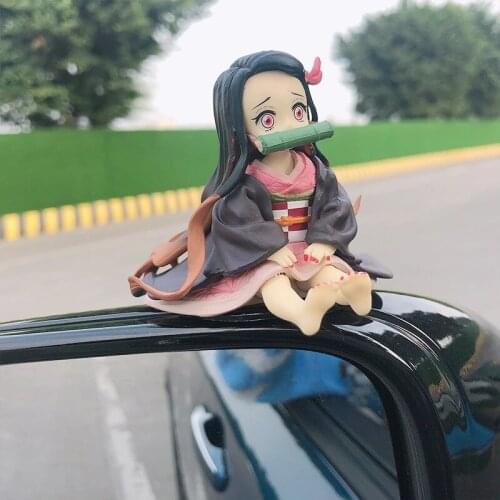 Car Decoration Doll Cute Anime Doll Kamado Nezuko Car Accessories Interior Coche