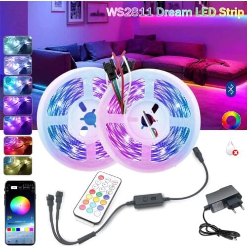 5m LED Strip Light Addressable WS2811 RGB SMD 5050 for Room Decoration 12V Flexible Lamp Tape Ribbon Waterproof DIY TV Backlight