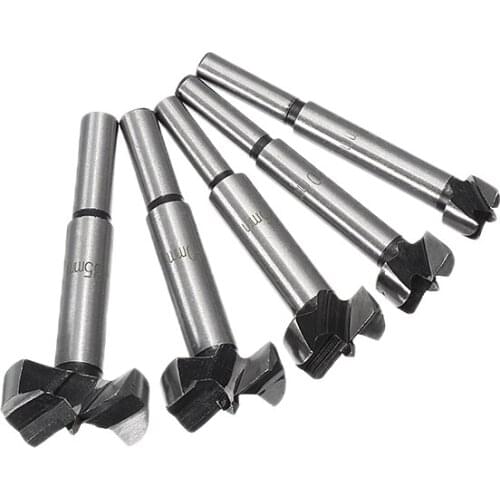 5Pcs 15-35mm Forstner Drill Bits Set Hinge Hole Cutters Wood Working Hole Saw Cutters