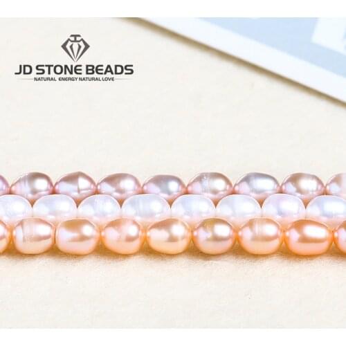 3A Natural Freshwater Pearls Loose Beads Rice Shape With Heavy Lines 100% Natural Pearls Pick Size For Jewelry Making DIY