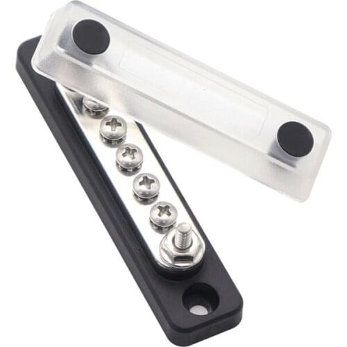 New RV Busbar 5 Screws 48V 100A High Current Straight Converge Stud Yacht Station Wagon Power Grounding Terminal Block