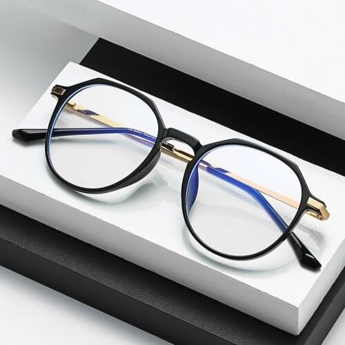 Unisex Anti Blue Rays Computer Glasses Women Vintage Round Frame Gaming Glasses Men Anti Eye Eyestrain light Blocking Eyewear
