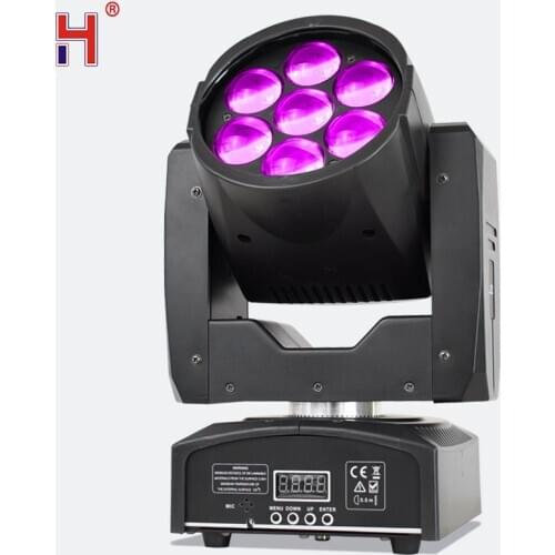 Moving Head Mini Spot LED Zoom Lyre Wash RGBW 7x12W Disco Light Music Party For DJ