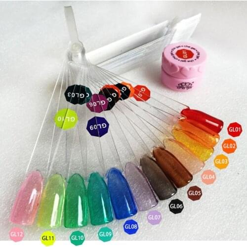 12Colors Translucent Neon Color UV Nail Gel Summer Exclusive Jelly Nails Jellies Glass Candy Nails Creative Manicure Decoration