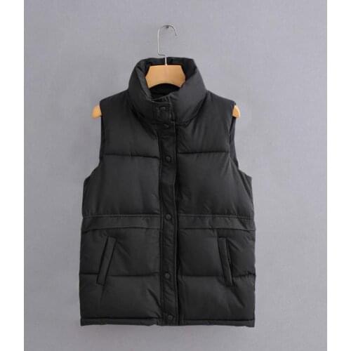 Simple Stand Collar Thick Warm Vest Coat Winter Vest Coat Casual Stand Collar