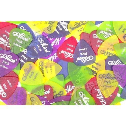 Alice Matte Transparent Plastic Electric/Acoustic Guitar Pick Plectrum, Gauge 0.58mm/0.71mm/0.81mm/0.96mm/1.20mm/1.50mm