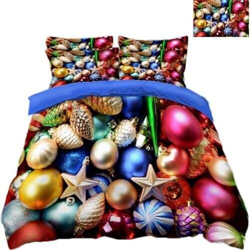 Luxury Christmas color ball 3D Bedding Set Twin Full Queen California king Bed Sheet Double Bed set Duvet/Quilt Cover Pillowcase