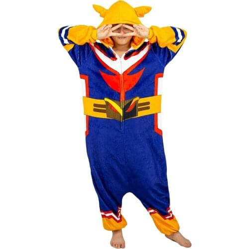 Anime My Hero Academia All Might Cosplay Pajama Adult Unisex Onesie Polyester Sleepwear Pyjamas