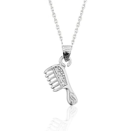 Silver Comb Lady Necklace