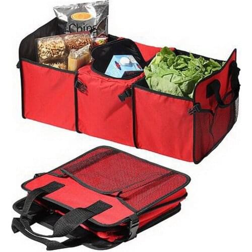 Car Trunk Storage Bag Foldable Multi-Purpose Space Master Organizer with Cooling Pack for Car
