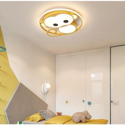 Monkey cartoon Modern LED Ceiling Lights For Childrens room kids room light led techo Pink/Blue led Ceiling Lamp home light